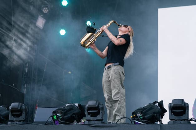 August 1, 2026, Brighton, United Kingdom: Georgia Claire Flipo known as G:Flip performs during the 2026 Brighton & Hove Pride parade. Brighton United Kingdom - ZUMAs197 20260801_aaa_s197_210 Copyright: xLounisxTiarx