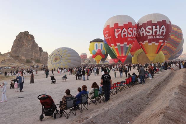 Cappadocia Balloon Festival concludes with colorful scenes NEVSEHIR, TURKIYE - AUGUST 2: A view of balloons during the 7th Cappadocia Balloon Festival concluded with the participation of 30 special-shaped hot air balloons brought from Turkiye and abroad in Nevsehir, Turkiye, on August 2, 2026. As part of the festival, sunrise demonstration flights over Goreme featured heart, owl, parrot, rocket, and globe-shaped balloons, creating colorful scenes above the region s iconic fairy chimneys and attracting the attention of both local and international visitors. Behcet Alkan Anadolu Nevsehir Turkey. Editorial use only. Please get in touch for any other usage.  Copyright: x2026xAnadoluxBehcetxAlkanx