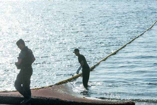 August 2, 2026, Ceuta, Madrid, Spain: A migrant attempts to swim across the border under the watchful eye of the Spanish Civil Guard at El Tarajal beach in Ceuta, Spain, August 2, 2026. Ceuta Spain  - ZUMAd308 20260802_zsp_d308_028 Copyright: xJuanxCarlosxLucasx
