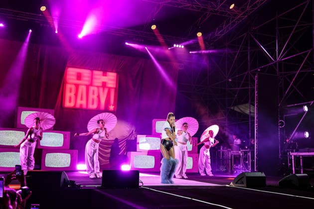 Music Concert - BABY K - SANREMO The italian singer Baby K during the concert in Sanremo during BABY K - SANREMO, Music Concert in SANREMO, Italy, August 01 2026 SANREMO ONE SUMMER NIGHT SANREMO ESTATE 2026 Italy Copyright: xRenataxRoattinox xLiveMediax LPM_2591105