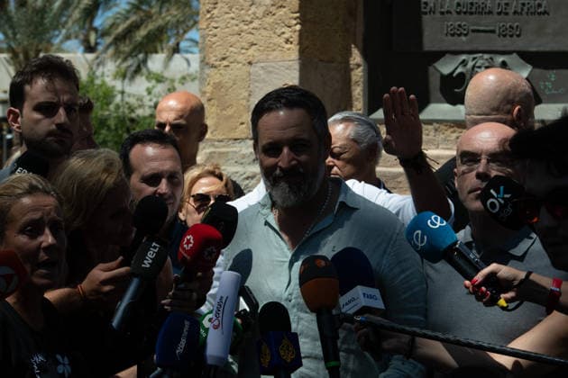 August 2, 2026, Madrid, Madrid, Spain: Santiago Abascal, leader of SpainÃ¢â‚¬â ¢s far-right Vox party, has arrived in Ceuta today alongside regional party president Juan Sergio Redondo to assess the severe border crisis on the ground. Madrid Spain - ZUMAd308 20260802_zsp_d308_068 Copyright: xJuanxCarlosxLucasx