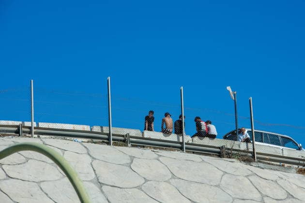 August 2, 2026, Ceuta, Madrid, Spain: Military personnel and police officers escort a group of Moroccan migrants toward the border with Morocco in the Spanish enclave of Ceuta, Spain, August 2, 2026. Armed forces and national police have begun rounding up and escorting the remaining migrants who entered irregularly during a massive migration crisis in recent days, allowing the city s streets and shops to return to normalcy. Ceuta Spain - ZUMAd308 20260802_zsp_d308_072 Copyright: xJuanxCarlosxLucasx