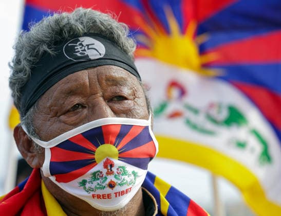 Tibetan people stage a protest march against China s Ethnic Unity and Progress Law Chennai, Aug 02 (ANI): A Tibetan community person during a protest march against China s Ethnic Unity and Progress Law , in Chennai on Sunday. Chennai Tamil Nadu India Copyright: xANIx ANI_20260802310