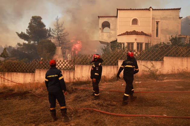 Firefighters battle wildfire in Greece s Viotia VIOTIA, GREECE - AUGUST 2: Firefighters battle a wildfire burning near Porto Germeno, 70 kilometres northwest of Athens in the region of Viotia, Greece, on August 2, 2026 Costas Baltas Anadolu Athens Greece. Editorial use only. Please get in touch for any other usage.  Copyright: x2026xAnadoluxCostasxBaltasx