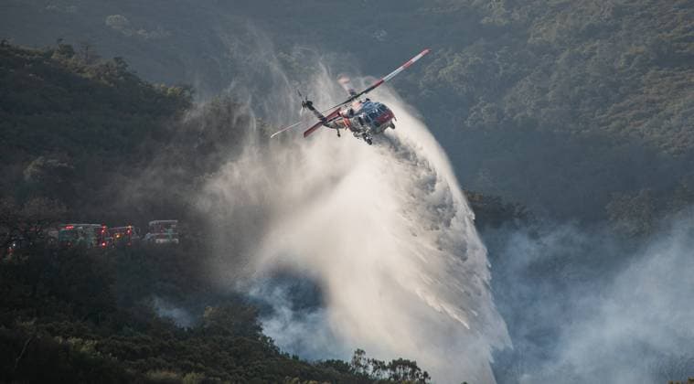 Aircraft Tackling California Wildfires Aircraft have been called to assist in fighting numerous fires throughout California. As fire behavior changes, so does the need for aircraft. Cal-Fire has added some C-130s to its fleet. Coulson Aviation has added CH-47 Chinooks that can carry up to 4,000 gallons of water or retardant. These aircraft have helped knockdown numerous fires and have prevented them from spreading. 31 Aug 2026 Pictured: Cal-Fire Copter 609 working the grade fire.  Copyright: xThexMegaxAgencyxRyanxGrothex xMEGAx
