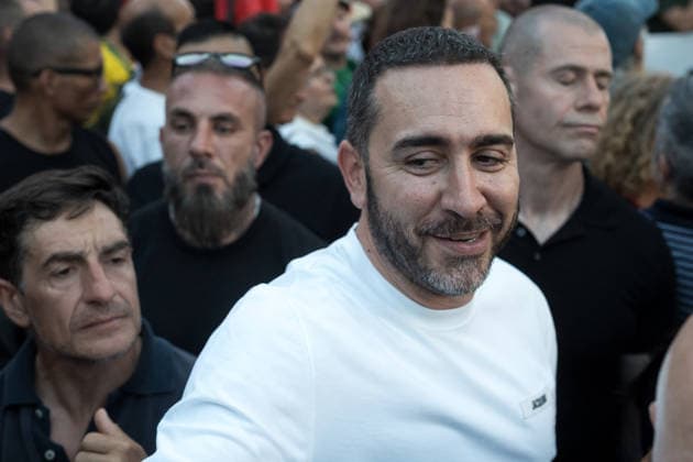 March organized by the Spanish Civil Society platform outside the Moroccan Embassy in Madrid to protest the events in Ceuta. Businessman Víctor de Aldama during a demonstration outside the Moroccan Embassy in Madrid on August 2, 2026, in Madrid, Spain. The protest follows a migration crisis in Ceuta, with tens of thousands of people entering irregularly from Morocco and a death toll of several dozen people who died while attempting to swim across, according to local authorities AUGUST 2, 2026 PROTEST MIGRATION MIGRANTS SPANISH FLAG NATIONAL POLICE Diego Radamé Madrid Madrid, Spain  Copyright: xDiegoxRadamÃ sx 7699616