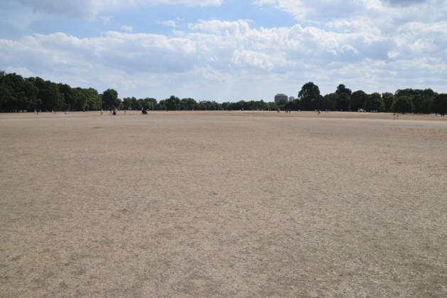 August 2, 2026, London, England, United Kingdom: A view of a completely dry Hyde Park as a drought is declared in half of England, including the whole of London, following a series of record-breaking heatwaves. London United Kingdom - ZUMAv130 20260802_zip_v130_011 Copyright: xVukxValcicx