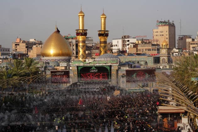 Arbaeen commemorations in Karbala KARBALA, IRAQ - AUGUST 2: Shiite Muslims gather between the shrines of Imam Hussein and his brother, Imam Abbas, to take part in mourning processions during the annual Arbaeen commemorations in Karbala, Iraq, on August 2, 2026. Arbaeen marks the 40th day after Ashura and commemorates the 7th-century martyrdom of Hazrat Hussein, the grandson of Prophet Muhammad, along with 72 of his companions at the Battle of Karbala. Millions of local and international pilgrims converge on the holy city each year to participate in the rituals, which are marked by lamentations and the recitation of elegies. Murtadha Al-Sudani Anadolu Karbala Iraq. Editorial use only. Please get in touch for any other usage.  Copyright: x2026xAnadoluxMurtadhaxAl-Sudanix