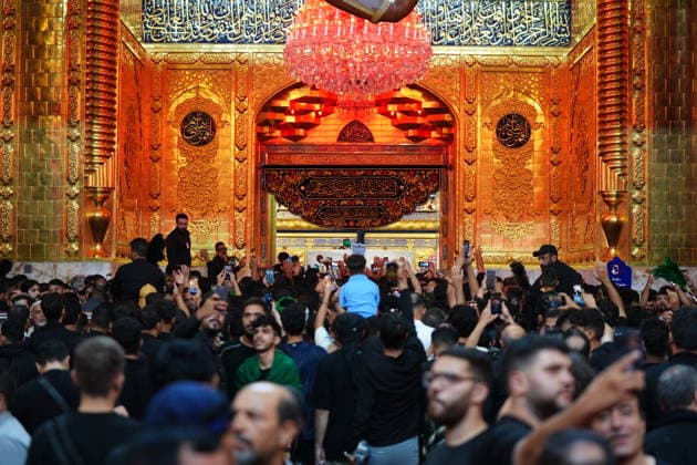 Arbaeen commemorations in Karbala KARBALA, IRAQ - AUGUST 2: Shiite Muslims gather between the shrines of Imam Hussein and his brother, Imam Abbas, to take part in mourning processions during the annual Arbaeen commemorations in Karbala, Iraq, on August 2, 2026. Arbaeen marks the 40th day after Ashura and commemorates the 7th-century martyrdom of Hazrat Hussein, the grandson of Prophet Muhammad, along with 72 of his companions at the Battle of Karbala. Millions of local and international pilgrims converge on the holy city each year to participate in the rituals, which are marked by lamentations and the recitation of elegies. Murtadha Al-Sudani Anadolu Karbala Iraq. Editorial use only. Please get in touch for any other usage.  Copyright: x2026xAnadoluxMurtadhaxAl-Sudanix