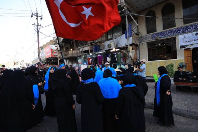Arbaeen commemorations in Karbala KARBALA, IRAQ - AUGUST 2: Shiite Muslims gather between the shrines of Imam Hussein and his brother, Imam Abbas, to take part in mourning processions during the annual Arbaeen commemorations in Karbala, Iraq, on August 2, 2026. Arbaeen marks the 40th day after Ashura and commemorates the 7th-century martyrdom of Hazrat Hussein, the grandson of Prophet Muhammad, along with 72 of his companions at the Battle of Karbala. Millions of local and international pilgrims converge on the holy city each year to participate in the rituals, which are marked by lamentations and the recitation of elegies. Murtadha Al-Sudani Anadolu Karbala Iraq. Editorial use only. Please get in touch for any other usage.  Copyright: x2026xAnadoluxMurtadhaxAl-Sudanix