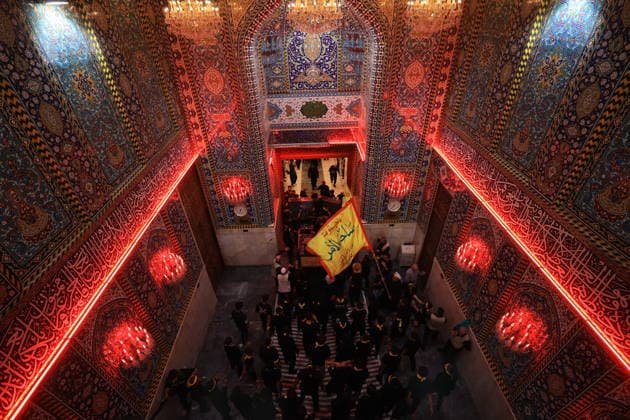 Arbaeen commemorations in Karbala KARBALA, IRAQ - AUGUST 2: Shiite Muslims gather between the shrines of Imam Hussein and his brother, Imam Abbas, to take part in mourning processions during the annual Arbaeen commemorations in Karbala, Iraq, on August 2, 2026. Arbaeen marks the 40th day after Ashura and commemorates the 7th-century martyrdom of Hazrat Hussein, the grandson of Prophet Muhammad, along with 72 of his companions at the Battle of Karbala. Millions of local and international pilgrims converge on the holy city each year to participate in the rituals, which are marked by lamentations and the recitation of elegies. Murtadha Al-Sudani Anadolu Karbala Iraq. Editorial use only. Please get in touch for any other usage.  Copyright: x2026xAnadoluxMurtadhaxAl-Sudanix
