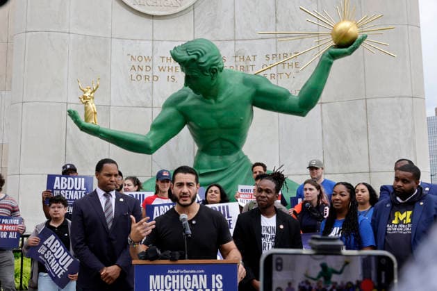 August 2, 2026, Detroit, Mi, United States: Dr. ABDUL EL-SAYED Democrat from Michigan candidate for U.S. Senate campaigns in Detroit, Michigan on August 2, 2026. Detroit United States  - ZUMAk12_ 20260802_fap_k12_023 Copyright: xJeffxKowalskyx