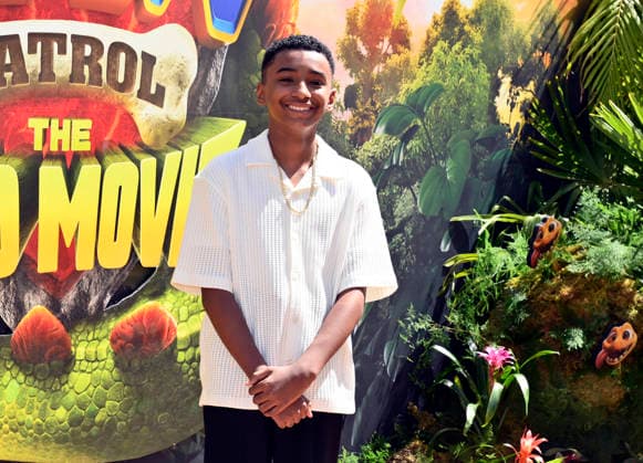 Cast member Carter Young attends the global premiere of the computer animated animal adventure Paw Patrol: The Dino Movie at the Paramount Picture Studio lot in Los Angeles on Sunday, August 2, 2026. Storyline: The Paw Patrol lands on a mysterious dinosaur island after a storm, where they meet Rex, a stranded pup. When Humdinger s reckless mining triggers a volcano, the team faces their biggest rescue mission yet to save the island.  LAP2026080211 JIMxRUYMEN