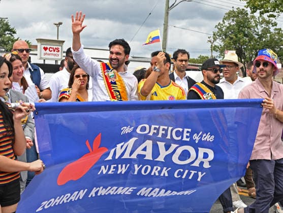 August 2, 2026, New York, New York, USA: August 2, 2026 - New York, NY, USA -NYC Mayor Zohran Mamdani leads the Annual Ecuadorian Independence Day Parade on Northern Blvd. in Woodside, Queens. Thousands of spectators fill both sides of the route along the way. (Andrea RENAULT Zuma Press) New York USA  - ZUMAg115 20260802_faf_g115_044 Copyright: xAndreaxRenaultx