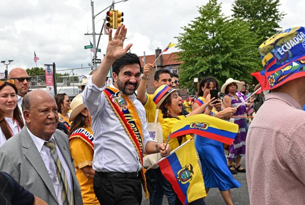 August 2, 2026, New York, New York, USA: August 2, 2026 - New York, NY, USA -NYC Mayor Zohran Mamdani leads the Annual Ecuadorian Independence Day Parade on Northern Blvd. in Woodside, Queens. Thousands of spectators fill both sides of the route along the way. (Andrea RENAULT Zuma Press) New York USA - ZUMAg115 20260802_faf_g115_026 Copyright: xAndreaxRenaultx