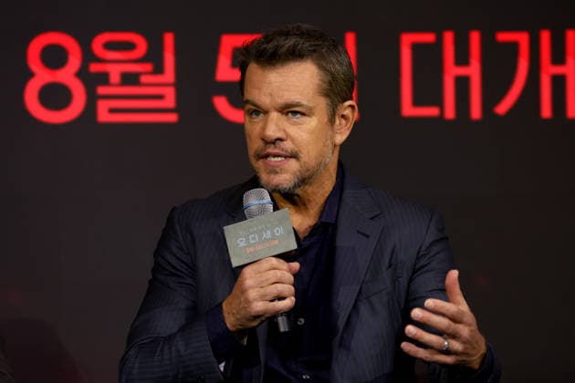 Nolan, Damon, Theron, Thomas attend press conference for The Odyssey in Seoul Actor Matt Damon speaks during a press conference for the film The Odyssey in Seoul, South Korea, on August 03, 2026. The epic fantasy, based on Homer s ancient Greek poem, follows the hero Odysseus on his perilous journey home after the Trojan War. Seoul South Korea  Copyright: xMatrixxImages JungxUi-Chelx