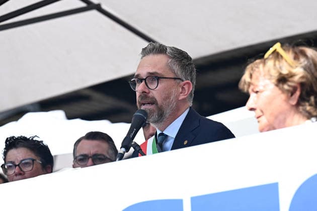 Bologna Massacre Remembrance Day Ceremony - Bologna Matteo Lepore, Mayor of Bologna, attends the 46th anniversary commemoration of the Bologna Massacre during Remembrance Day in Bologna, Italy on August 2, 2024, honoring the 85 killed and over 200 injured in the 1974 bombing. Photo by Gianni Schicchi IPA ABACAPRESS.COM Bologna  Copyright: xSchicchixGianni IPA ABACAx