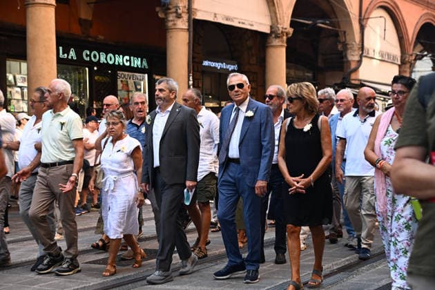 Bologna Massacre Remembrance Day Ceremony - Bologna Lambertini, President of the Victims Association, attends the 46th anniversary commemoration of the Bologna Massacre during Remembrance Day in Bologna, Italy on August 2, 2024. Photo by Gianni Schicchi IPA ABACAPRESS.COM ABACAPRESS.COM Bologna  Copyright: xSchicchixGianni IPA ABACAx