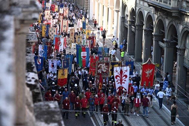 Bologna Massacre Remembrance Day Ceremony - Bologna Commemorations are held in Bologna, Italy on August 2, 2022, marking 46 years since the Bologna Massacre during which 85 people were killed and over 200 injured in a bombing at the Bologna Centrale railway station on August 2, 1980. Photo by Gianni Schicchi IPA ABACAPRESS.COM ABACAPRESS.COM Bologna  Copyright: xSchicchixGianni IPA ABACAx