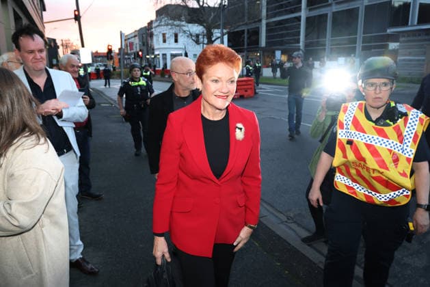 PAULINE HANSON MEET THE CANDIDATES, Pauline Hanson arrives at a venue in Hawthorn, to Meet One Nation Candidates in Melbourne, Monday, August 3, 2026. ( NO ARCHIVING MELBOURNE VICTORIA AUSTRALIA  Copyright: xDAVIDxCROSLINGx 20260803188671611028