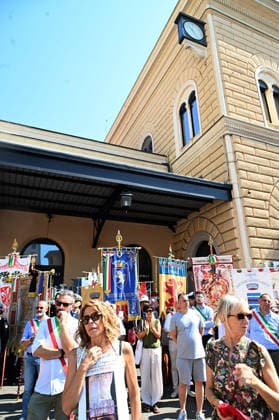 August 2, 2026, Bologna, Italia, Italy: Some participants in the demonstration for the 46th anniversary of the Bologna massacre, Bologna, 02 08 2026 Bologna Italy  - ZUMAa289 20260802_zia_a289_023 Copyright: xAleandroxBiagiantix xAgfx