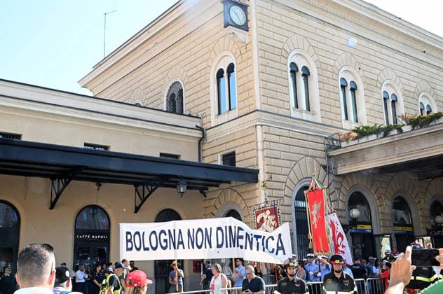 August 2, 2026, Bologna, Italia, Italy: Some participants in the demonstration for the 46th anniversary of the Bologna massacre, Bologna, 02 08 2026 Bologna Italy  - ZUMAa289 20260802_zia_a289_063 Copyright: xAleandroxBiagiantix xAgfx