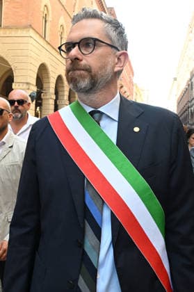 August 2, 2026, Bologna, Italia, Italy: Mayor of Bologna Matteo Lepore during the demonstration for the 46th anniversary of the Bologna massacre, Bologna, 02 08 2026 Bologna Italy  - ZUMAa289 20260802_zia_a289_071 Copyright: xAleandroxBiagiantix xAgfx