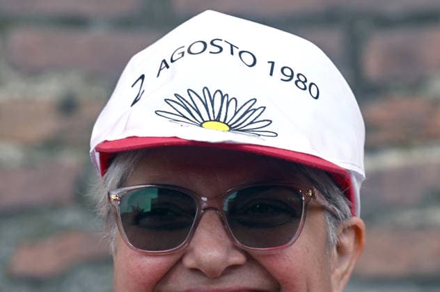 August 2, 2026, Bologna, Italia, Italy: Some participants in the demonstration for the 46th anniversary of the Bologna massacre, Bologna, 02 08 2026 Bologna Italy  - ZUMAa289 20260802_zia_a289_074 Copyright: xAleandroxBiagiantix xAgfx