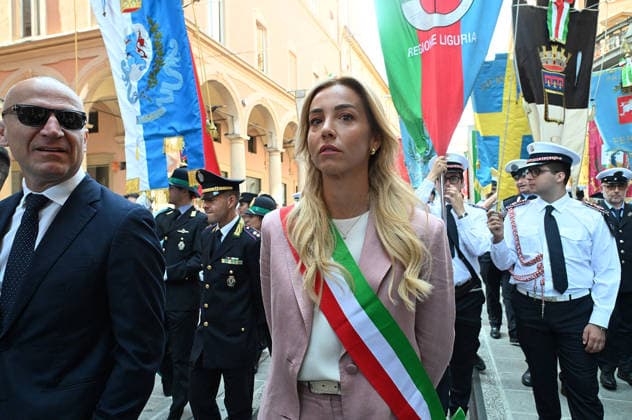 August 2, 2026, Bologna, Italia, Italy: Genoa Mayor Silvia Salis during the demonstration marking the 46th anniversary of the Bologna massacre, Bologna, 02 08 2026 Bologna Italy  - ZUMAa289 20260802_zia_a289_085 Copyright: xAleandroxBiagiantix xAgfx