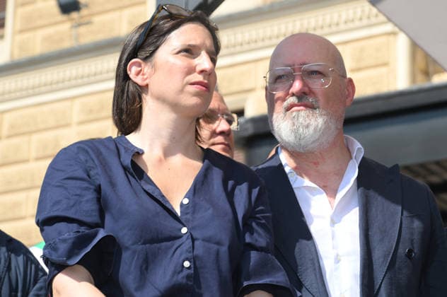 August 2, 2026, Bologna, Italia, Italy: Democratic Party secretary Elly Schlein and Stefano Bonaccini during the demonstration for the 46th anniversary of the Bologna massacre, Bologna, 02 08 2026 Bologna Italy  - ZUMAa289 20260802_zia_a289_087 Copyright: xAleandroxBiagiantix xAgfx