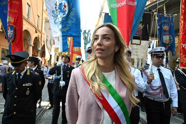 August 2, 2026, Bologna, Italia, Italy: Genoa Mayor Silvia Salis during the demonstration marking the 46th anniversary of the Bologna massacre, Bologna, 02 08 2026 Bologna Italy  - ZUMAa289 20260802_zia_a289_088 Copyright: xAleandroxBiagiantix xAgfx