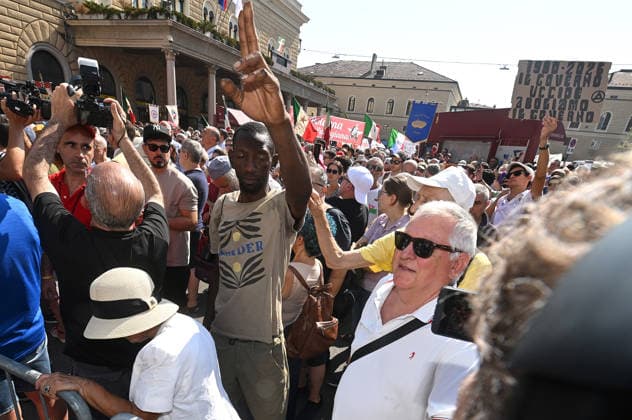 August 2, 2026, Bologna, Italia, Italy: Some participants in the demonstration for the 46th anniversary of the Bologna massacre, Bologna, 02 08 2026 Bologna Italy  - ZUMAa289 20260802_zia_a289_090 Copyright: xAleandroxBiagiantix xAgfx