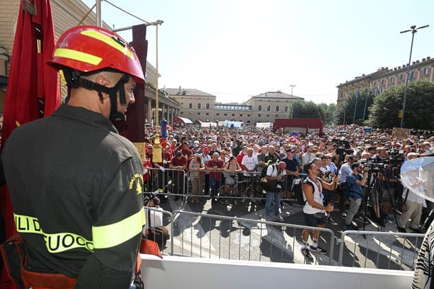 August 2, 2026, Bologna, Italia, Italy: Some participants in the demonstration for the 46th anniversary of the Bologna massacre, Bologna, 02 08 2026 Bologna Italy  - ZUMAa289 20260802_zia_a289_094 Copyright: xAleandroxBiagiantix xAgfx