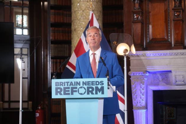 . 03 08 2026. London, United Kingdom. Reform UK Press Conference. Reform UK hold press conference in Westminster with party leader Nigel Farage and Zia Yusuf.  xMartynxWheatleyx xi-Imagesx IIM-26936-0002