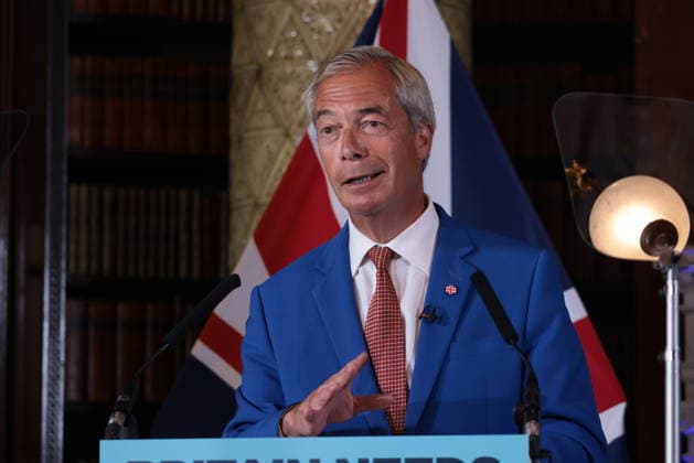 . 03 08 2026. London, United Kingdom. Reform UK Press Conference. Reform UK hold press conference in Westminster with party leader Nigel Farage and Zia Yusuf.  xMartynxWheatleyx xi-Imagesx IIM-26936-0009