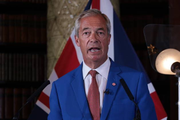 . 03 08 2026. London, United Kingdom. Reform UK Press Conference. Reform UK hold press conference in Westminster with party leader Nigel Farage and Zia Yusuf.  xMartynxWheatleyx xi-Imagesx IIM-26936-0011