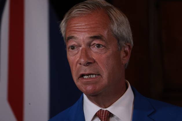 . 03 08 2026. London, United Kingdom. Reform UK Press Conference. Reform UK hold press conference in Westminster with party leader Nigel Farage and Zia Yusuf.  xMartynxWheatleyx xi-Imagesx IIM-26936-0012