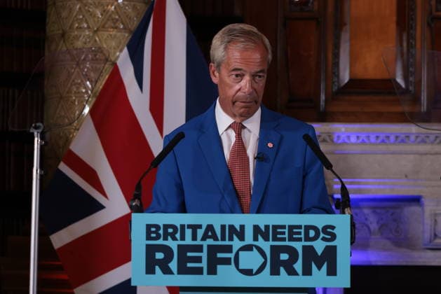 . 03 08 2026. London, United Kingdom. Reform UK Press Conference. Reform UK hold press conference in Westminster with party leader Nigel Farage and Zia Yusuf.  xMartynxWheatleyx xi-Imagesx IIM-26936-0017