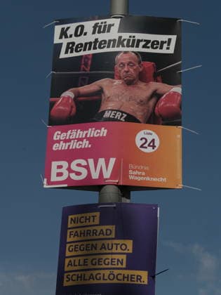Wahlplakat GER, Berlin, 20260803, Wahlplakat , Landtagswahl, Landtagswahlen, BSW, Sahra Wagenknecht *** Election poster GER, Berlin, 20260803, Election poster, State election, State elections, BSW, Sahra Wagenknecht