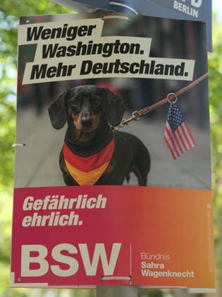 Wahlplakat GER, Berlin, 20260803, Wahlplakat , Landtagswahl, Landtagswahlen, BSW, Sahra Wagenknecht *** Election poster GER, Berlin, 20260803, Election poster, State election, State elections, BSW, Sahra Wagenknecht