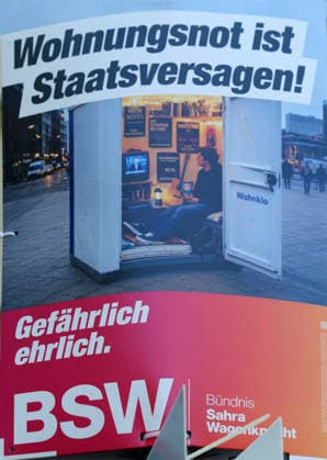 Wahlplakat GER, Berlin, 20260803, Wahlplakat , Landtagswahl, Landtagswahlen, BSW, Sahra Wagenknecht *** Election poster GER, Berlin, 20260803, Election poster, State election, State elections, BSW, Sahra Wagenknecht