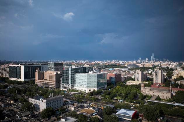 (260803) -- BEIJING, Aug. 3, 2026 -- This photo taken on Aug. 3, 2026 shows a view after rain in downtown Beijing, capital of China. ) CHINA-BEIJING-VIEW (CN) ZhangxXiaoyu 