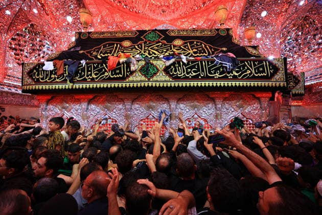 Arbaeen commemorations held in Iraq KARBALA, IRAQ - AUGUST 3: Thousands of pilgrims attend the Arbaeen commemorations marking the 40th day after the martyrdom of Imam Hussein, the grandson of the Prophet Muhammad, and his 72 companions, visited the Imam Hussein Shrine visiting in Karbala, Iraq, on August 3, 2026. Murtadha Al-Sudani Anadolu Karbala Iraq. Editorial use only. Please get in touch for any other usage.  Copyright: x2026xAnadoluxMurtadhaxAl-Sudanix