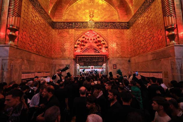 Arbaeen commemorations held in Iraq KARBALA, IRAQ - AUGUST 3: Thousands of pilgrims attend the Arbaeen commemorations marking the 40th day after the martyrdom of Imam Hussein, the grandson of the Prophet Muhammad, and his 72 companions, visited the Imam Hussein Shrine visiting in Karbala, Iraq, on August 3, 2026. Murtadha Al-Sudani Anadolu Karbala Iraq. Editorial use only. Please get in touch for any other usage.  Copyright: x2026xAnadoluxMurtadhaxAl-Sudanix