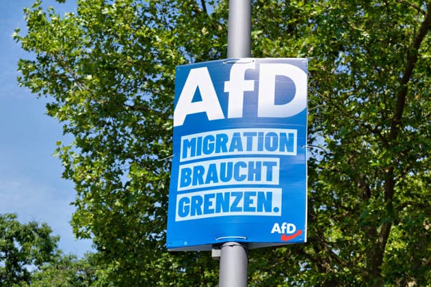 Berlin,03.08.2026,Wahlplakat der Partei AfD zur Wahl zum 20.Abgeordnetenhaus von Berlin sowie zu den Bezirksverordnetenversammlungen am 20.09.2026. *** Berlin, August 3, 2026—Election poster of the AfD party for the election to the 20th Berlin House of Representatives and the district councils on September 20, 2026