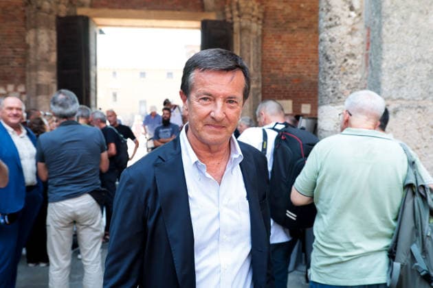 IPA87213245 - Milan: Don Mazzi™s Funeral at the Basilica of Sant™Ambrogio. Pictured: Giorgio Gori  Copyright: xFrancescoxEnriquezx xPoolxEnriquezxPiaggesix 87213245