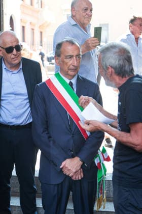 IPA87213540 - Milan: Don Mazzi™s Funeral at the Basilica of Sant™Ambrogio. Pictured: Mayor Beppe Sala  Copyright: xFrancescoxEnriquezx xPoolxEnriquezxPiaggesix 87213540