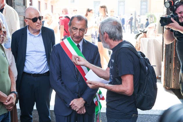 IPA87213545 - Milan: Don Mazzi™s Funeral at the Basilica of Sant™Ambrogio. Pictured: Mayor Beppe Sala  Copyright: xFrancescoxEnriquezx xPoolxEnriquezxPiaggesix 87213545