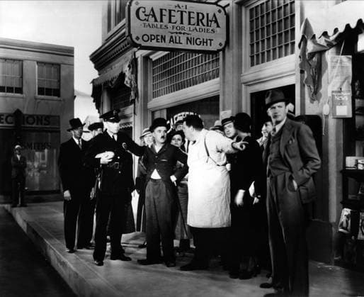 Modern Times, 1936 Charlie Chaplin Modern Times 05 February 1936 Les temps modernes Moderne Zeiten Character(s): Director: Charles Chaplin SSV86810 Allstar Picture Library Ltd CHARLES CHAPLIN PRODUCTIONS **Warning** This Photograph is for editorial use only and is the copyright of CHARLES CHAPLIN PRODUCTIONS and or the Photographer assigned by the Film or Production Company & can only be reproduced by publications in conjunction with the promotion of the above Film. A Mandatory Credit To CHARLES CHAPLIN PRODUCTIONS is required. The Photographer should also be credited when known. No commercial use can be granted without written authority from the Film Company. Copyright: xCHARLESxCHAPLINxPRODUCTIONSx