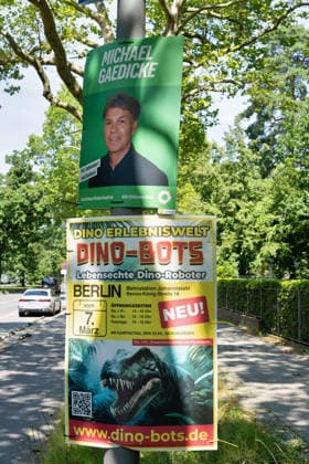 Berlin,03.08.2026,Wahlplakat der Partei Bündnis 90 die Grünen Michael Gaedicke zur Wahl zum 20.Abgeordnetenhaus von Berlin sowie zu den Bezirksverordnetenversammlungen am 20.09.2026. *** Berlin, August 3, 2026—Election poster for Michael Gaedicke of the Alliance 90 The Greens party for the election to the 20th Berlin House of Representatives and the district councils on September 20, 2026